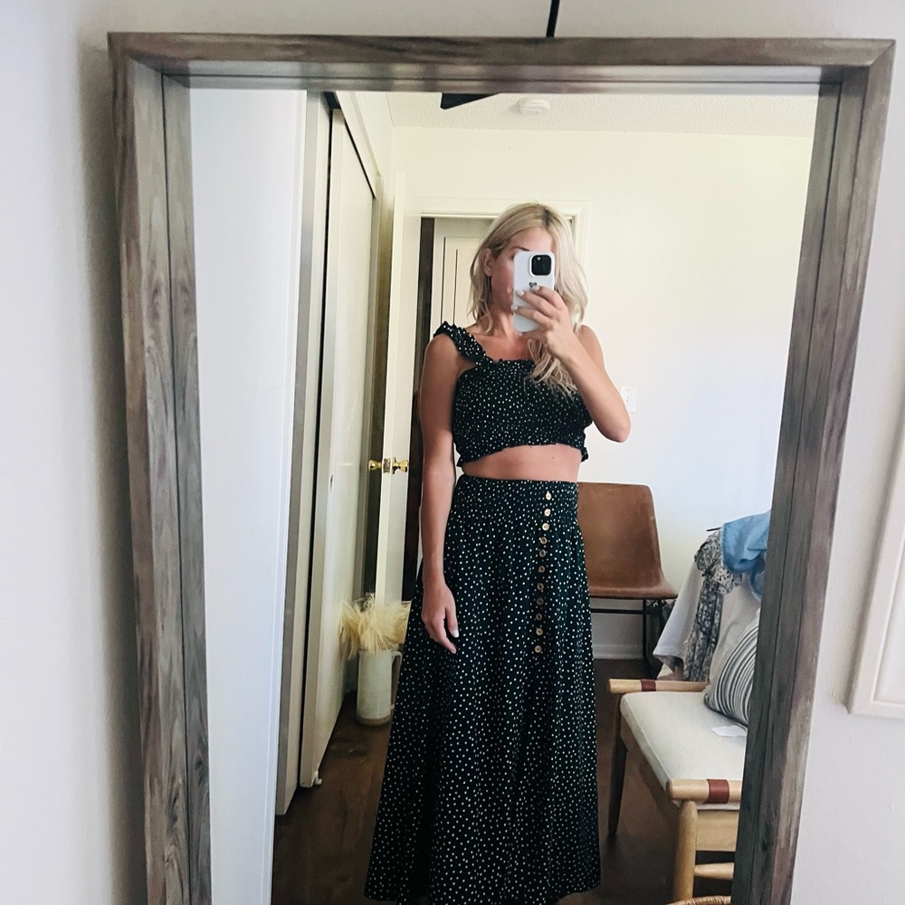 Two piece midi top and long skirt